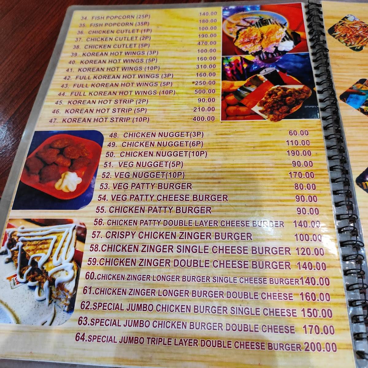 Hangout cafe Madhyamgram menu