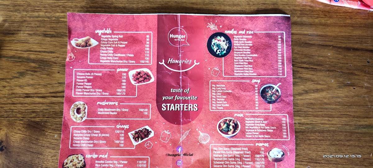 Menu at Hangries Near ITI Yamunanagar Italian & Chinese Restaurant