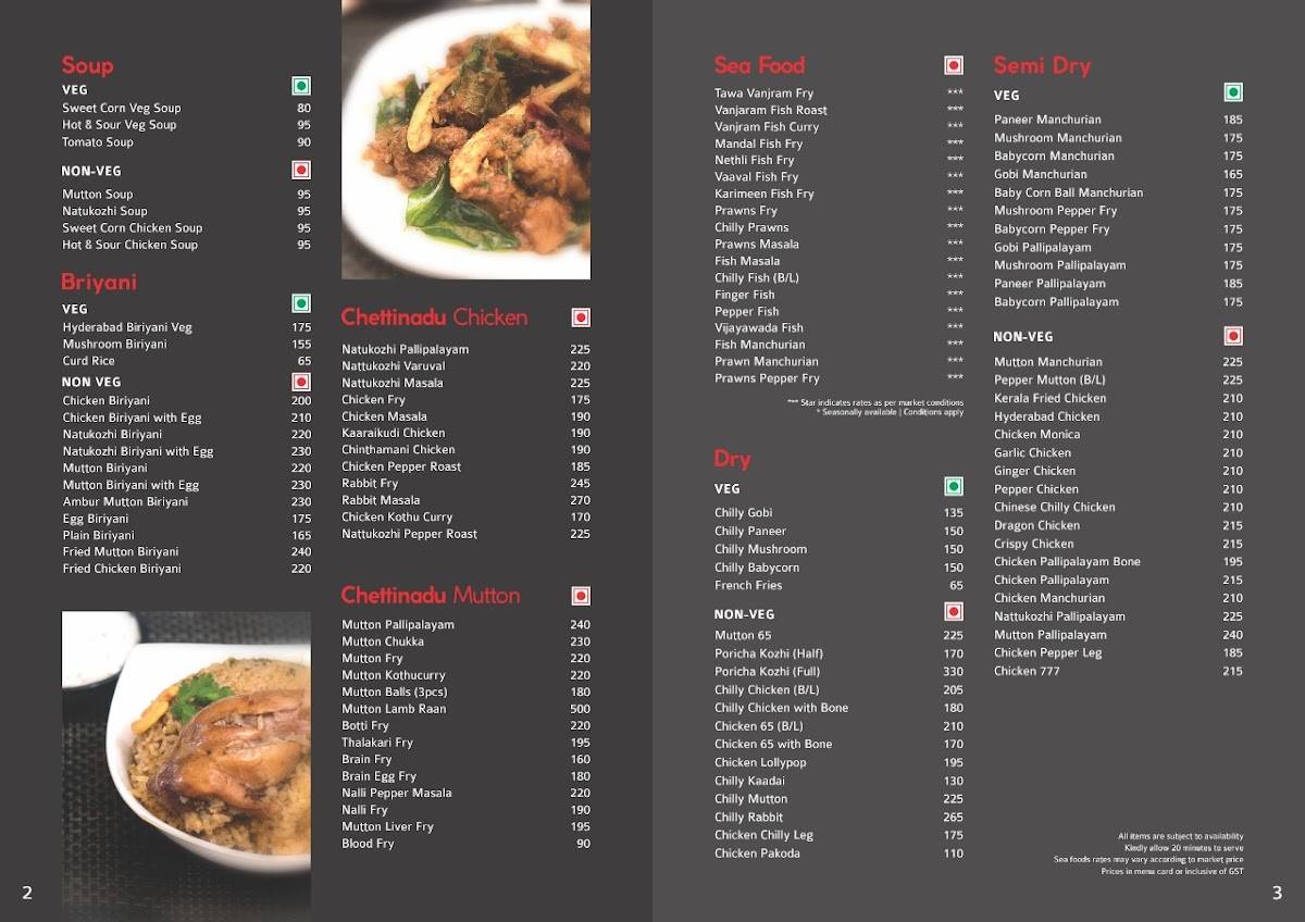 Haribhavanam Hotel - Brookefields menu