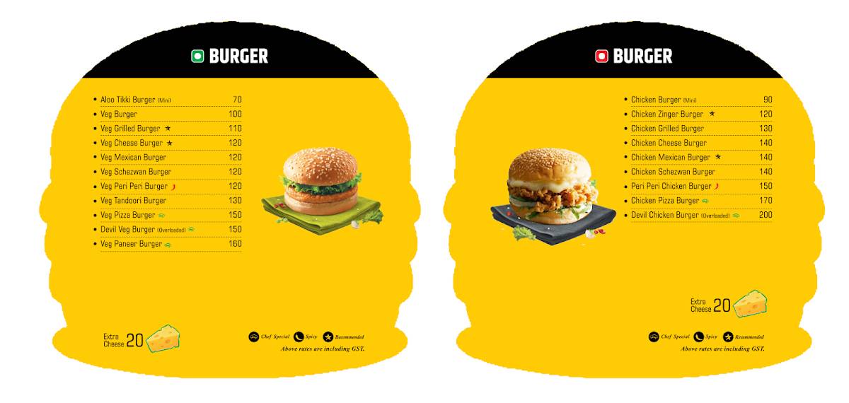 Hashtag Fastfood menu