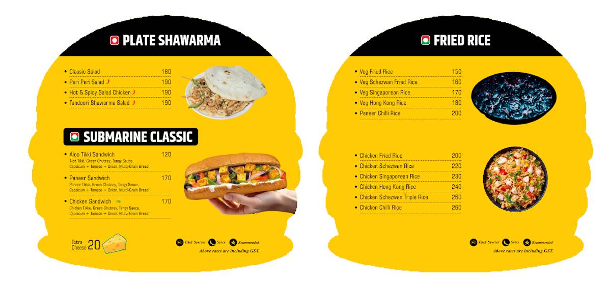 Hashtag Fastfood menu