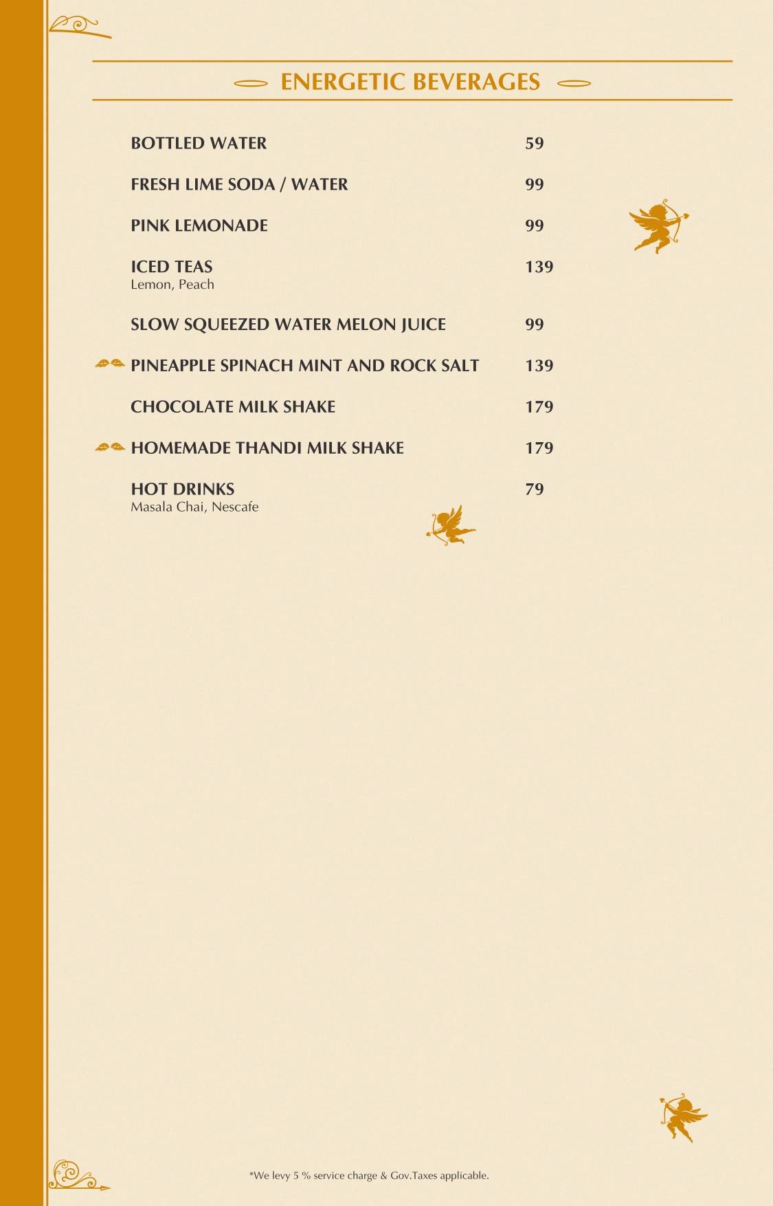 Heaven Rooftop & Club menu