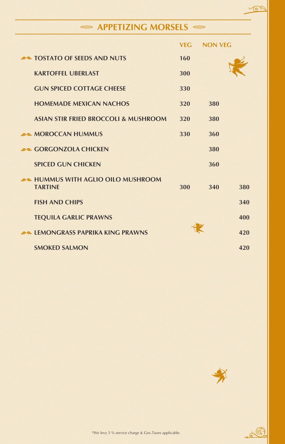 Heaven Rooftop & Club menu