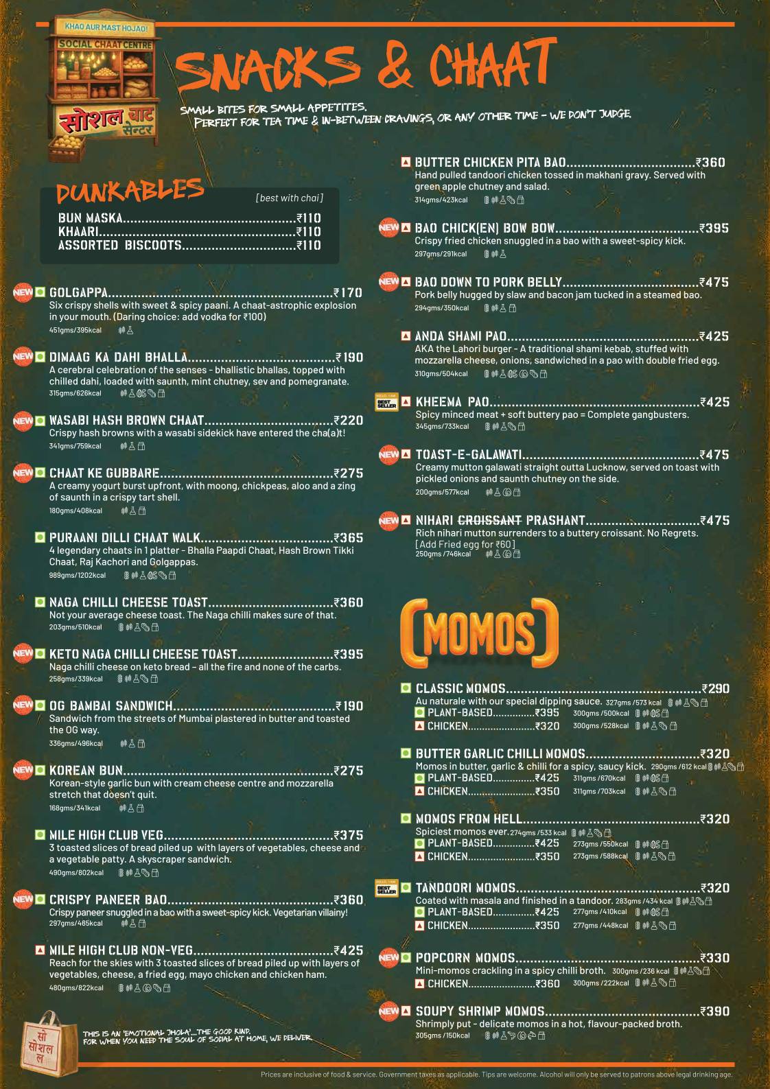 Hebbal SOCIAL menu