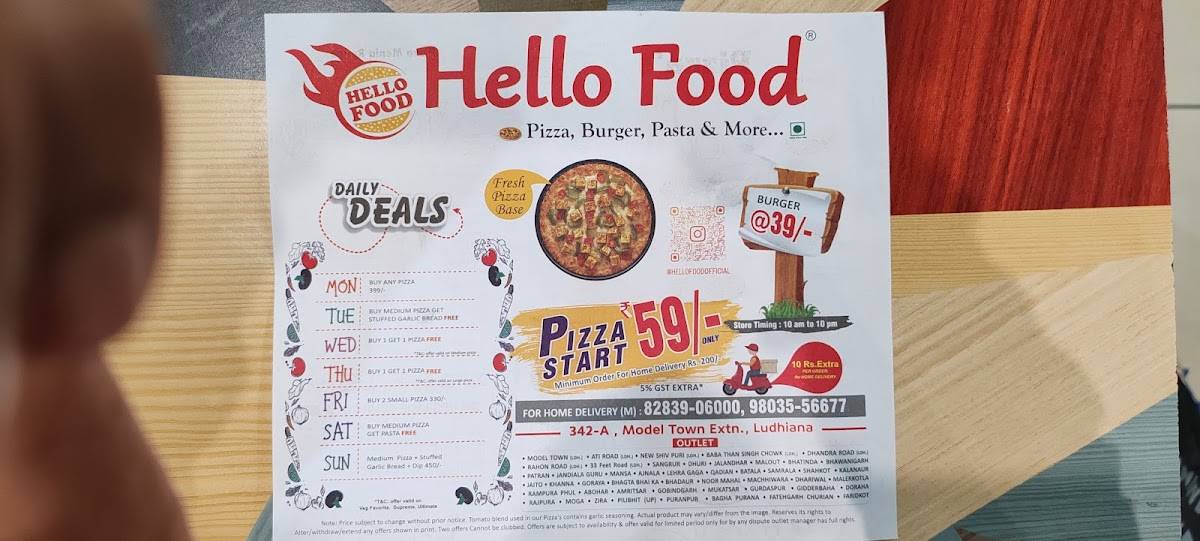 Hello Food menu