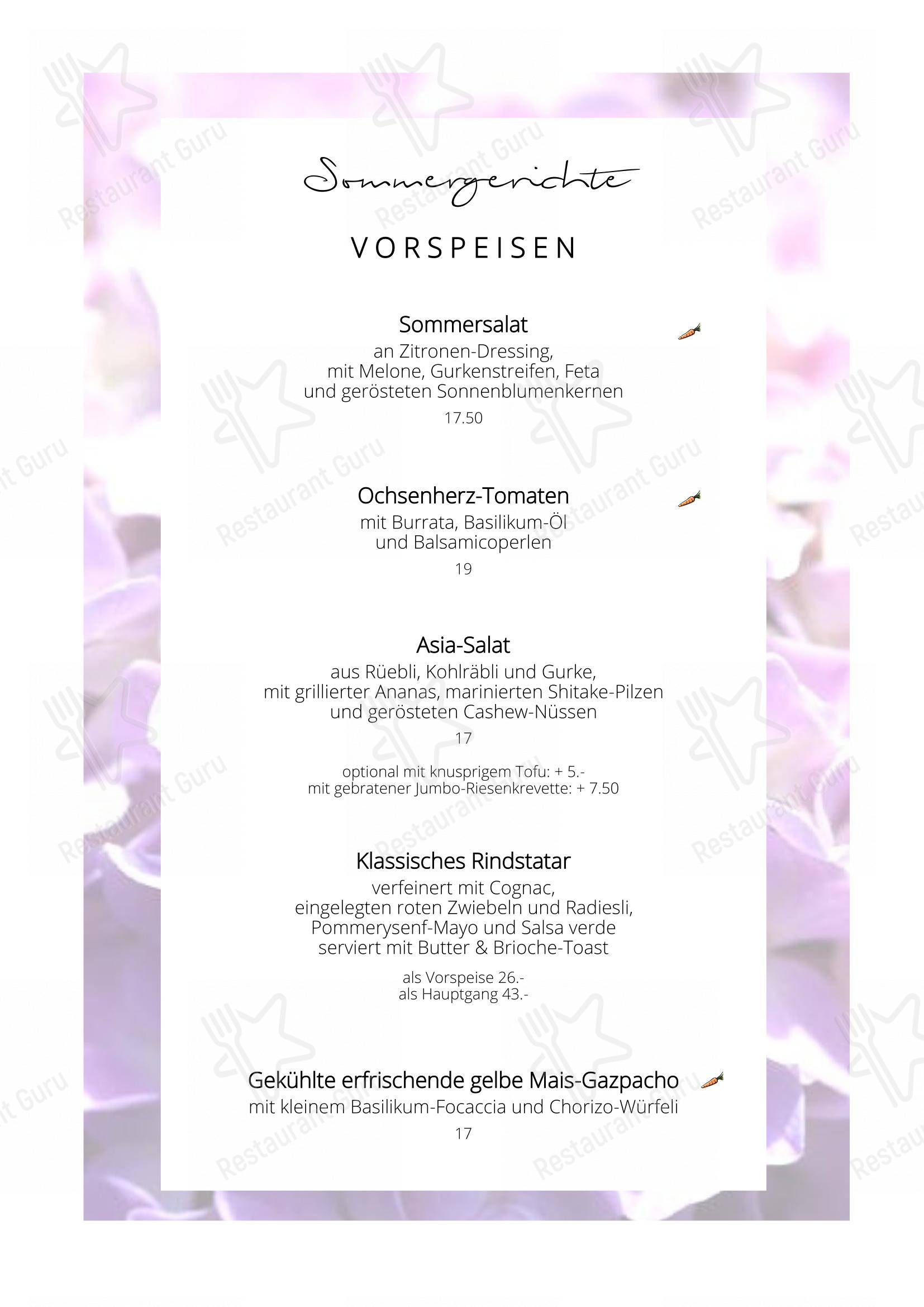 Основное меню pour Hertenstein Panorama Restaurant restaurant