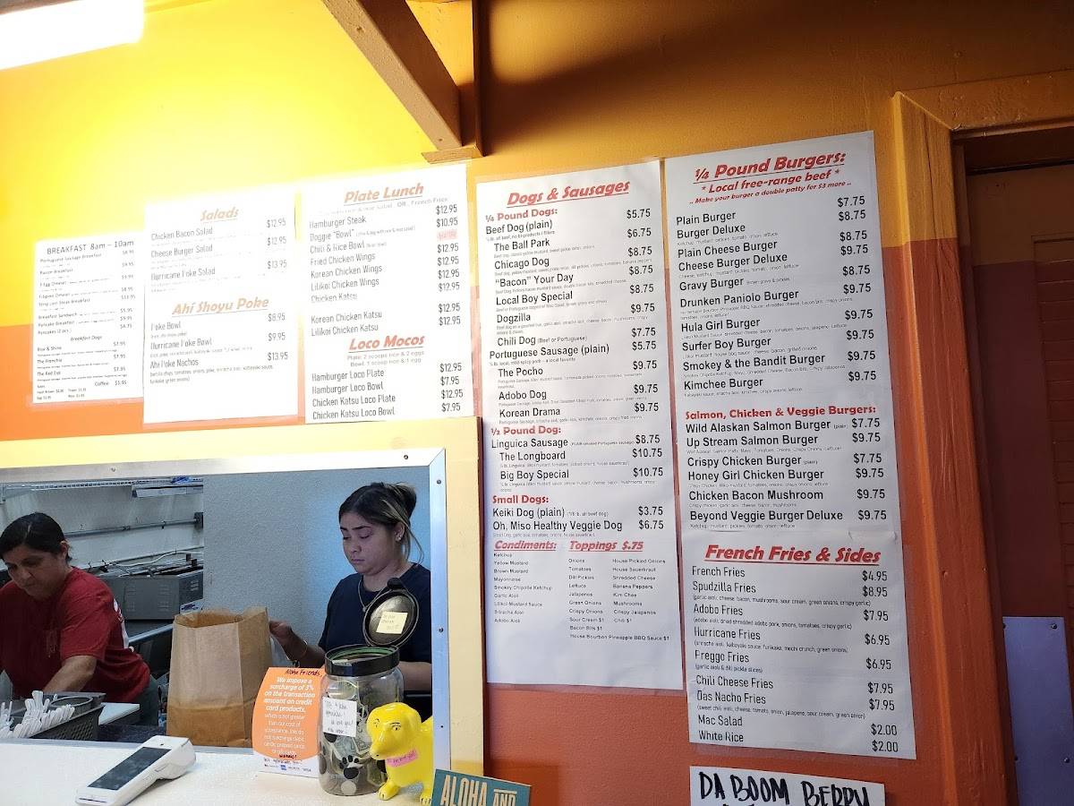 Menu at Big Island Top Dogs restaurant, Hilo