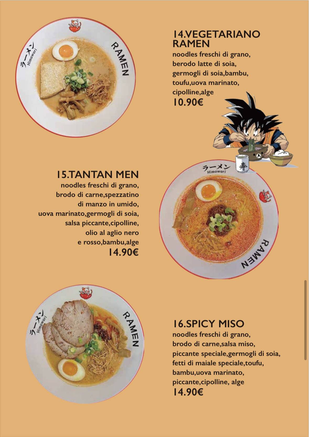 Menu di Himawari Ramen 