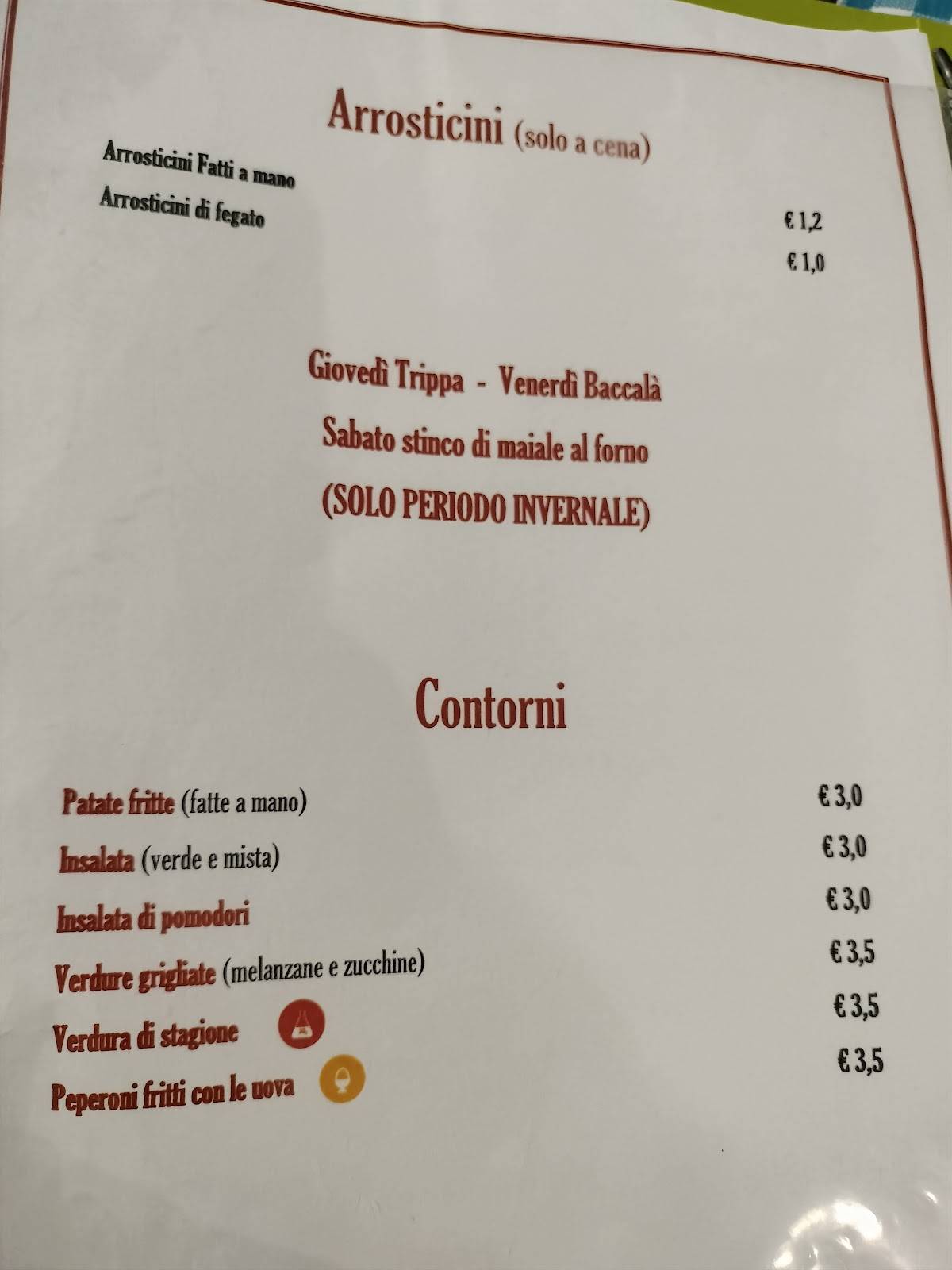 Menu di Hostaria Zedi 