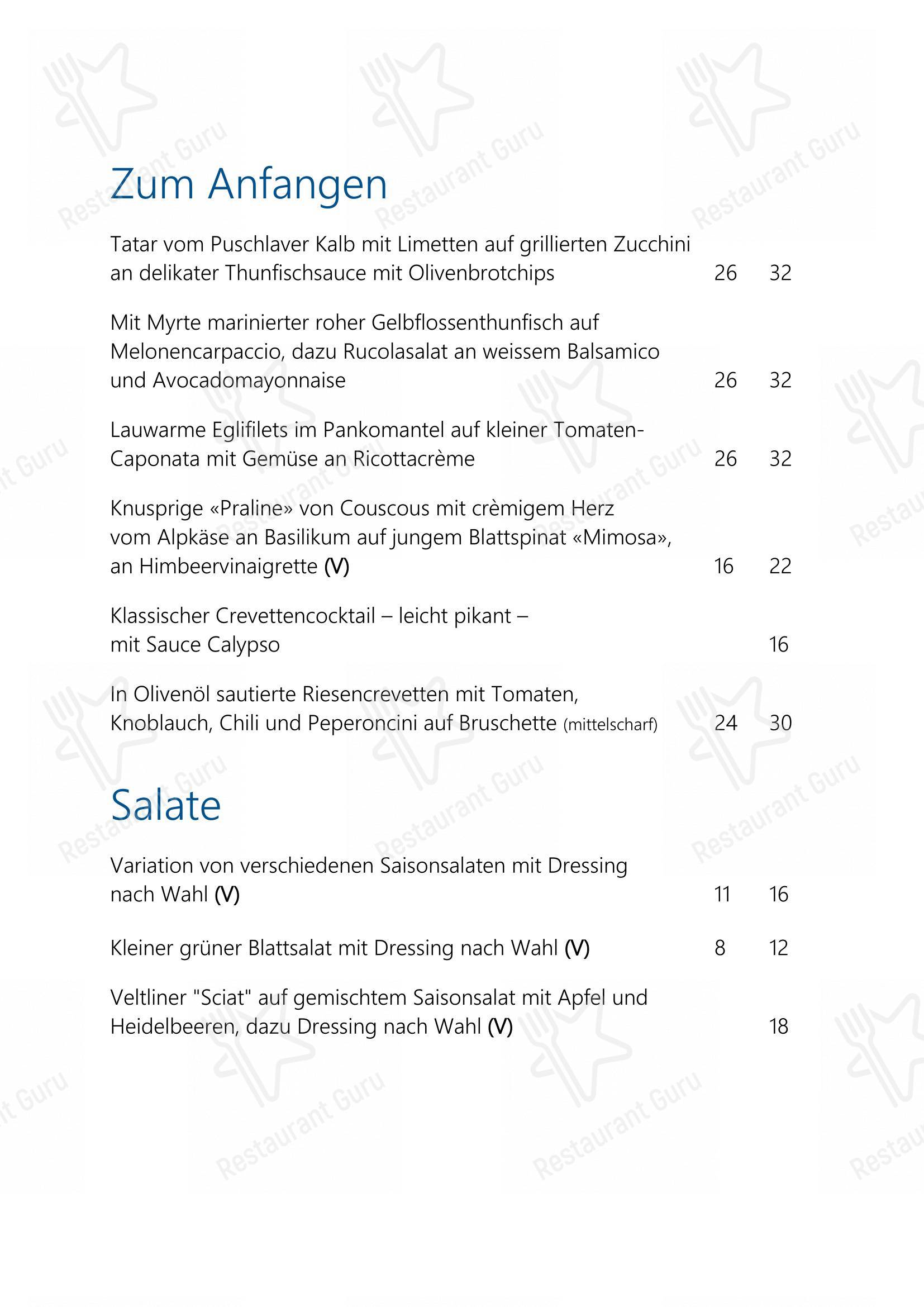 Menu bar per Hotel Maria in Sils im Engadin/Segl