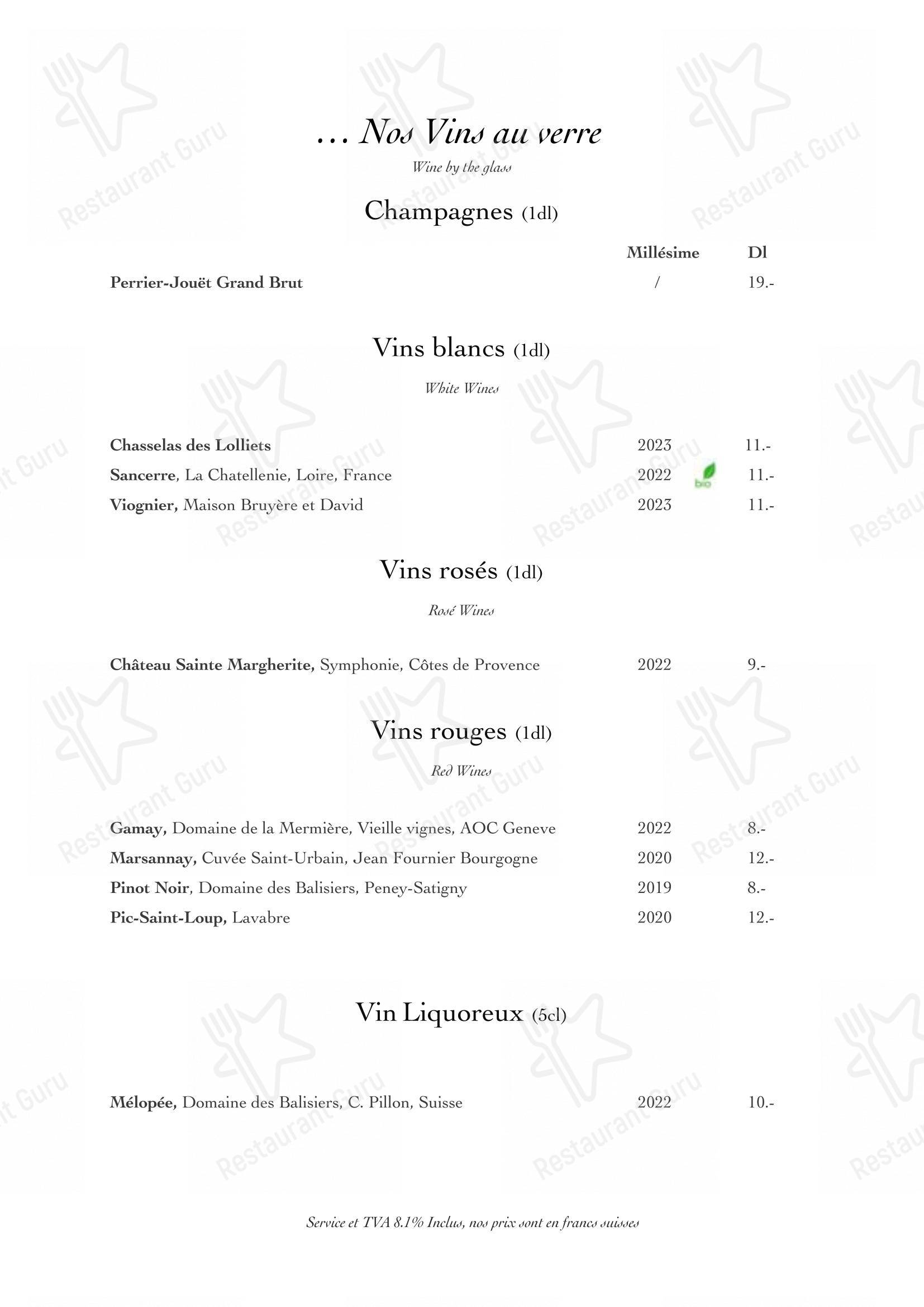 Hotel N’vy in Ginevra - Menu bar