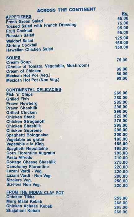 Open House - Hotel Royal Fort menu