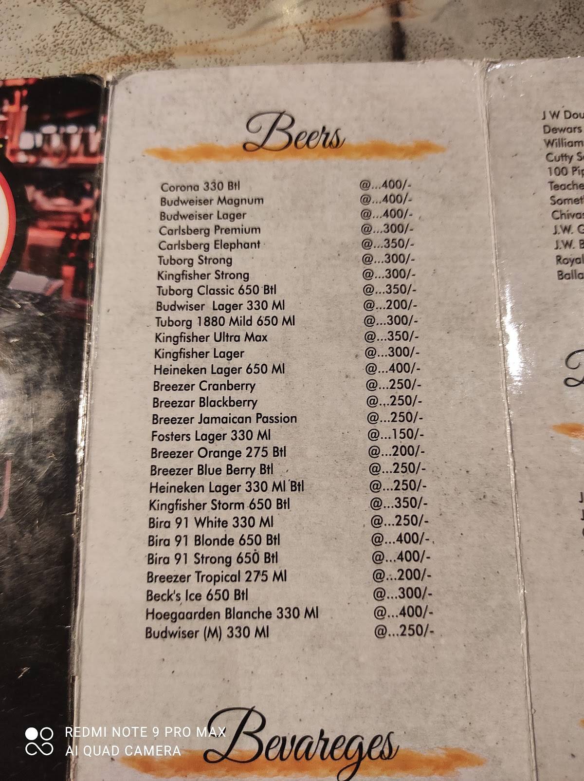 FIESTA Bar & Restaurant menu