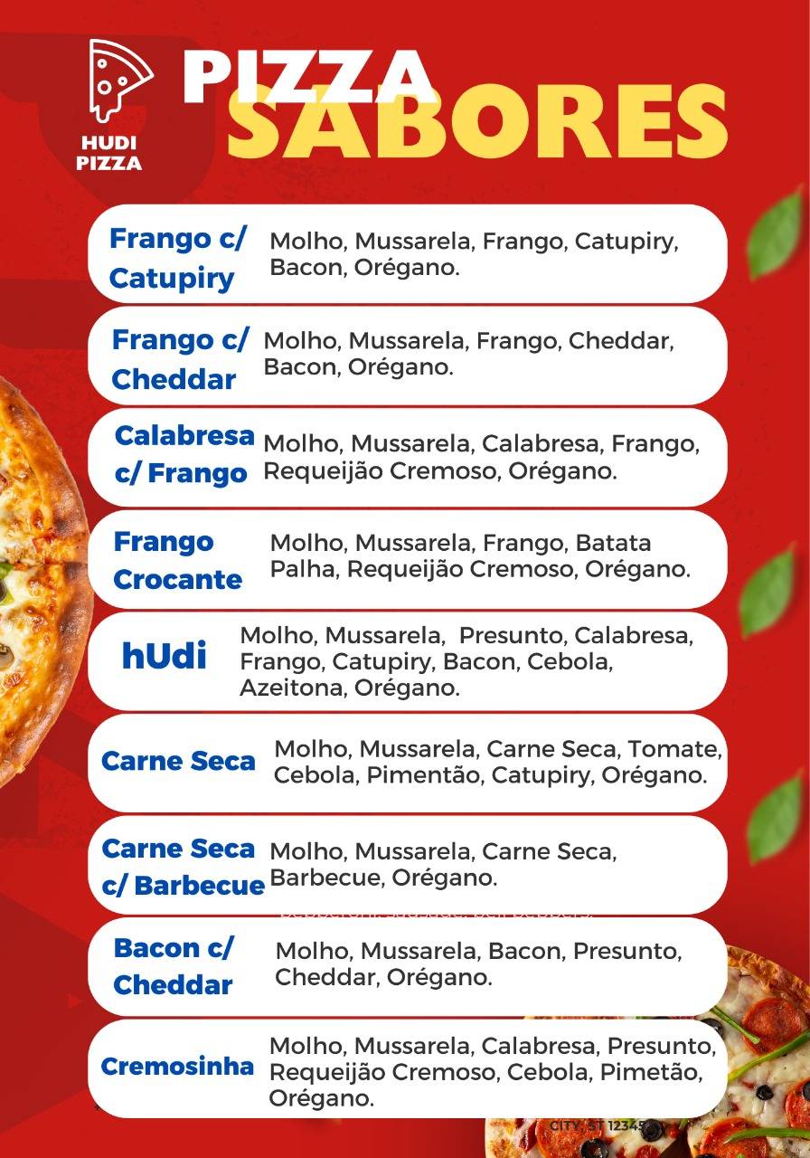 hUdi Pizza cardápio