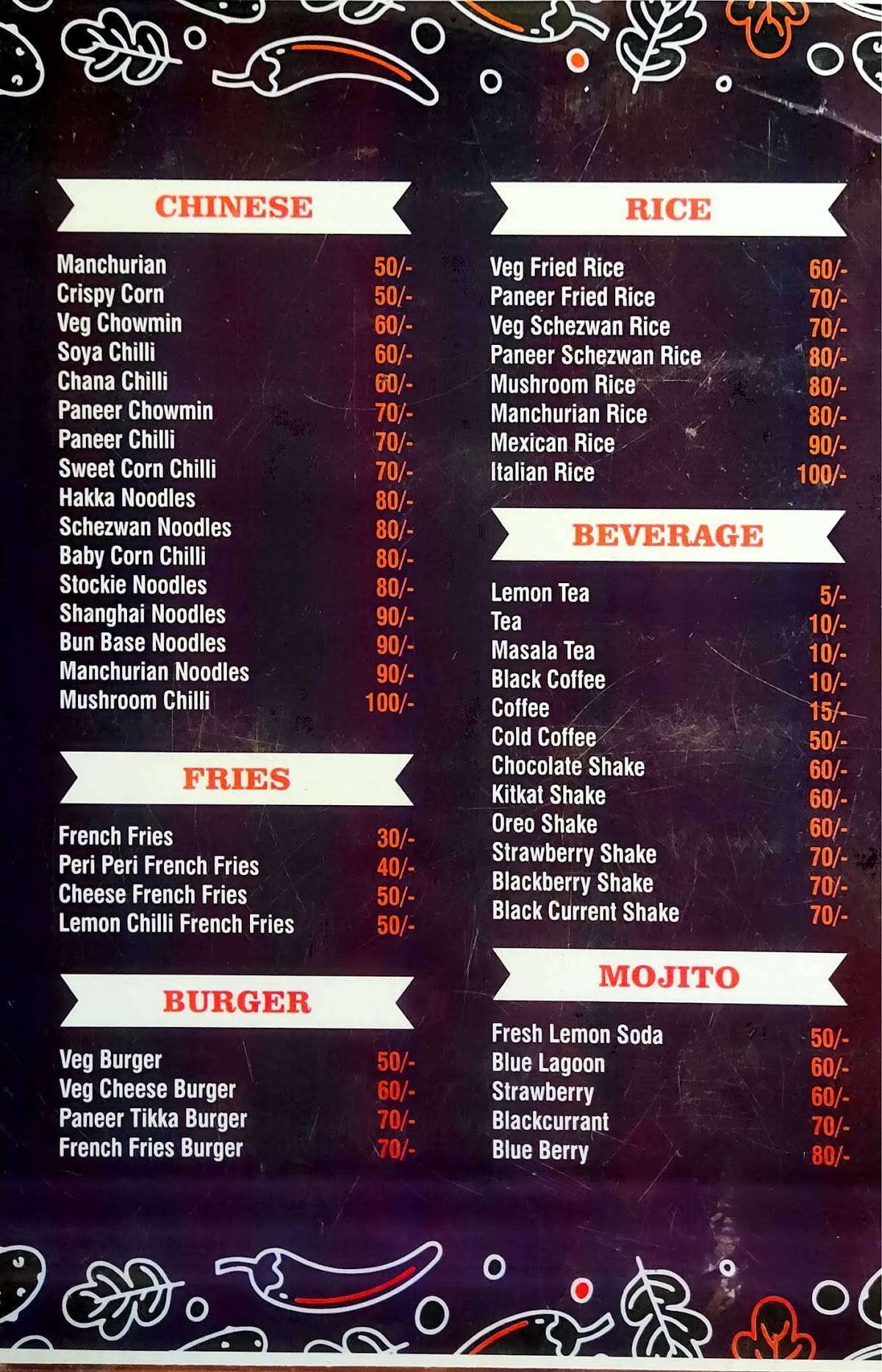 Hunger's Hub menu
