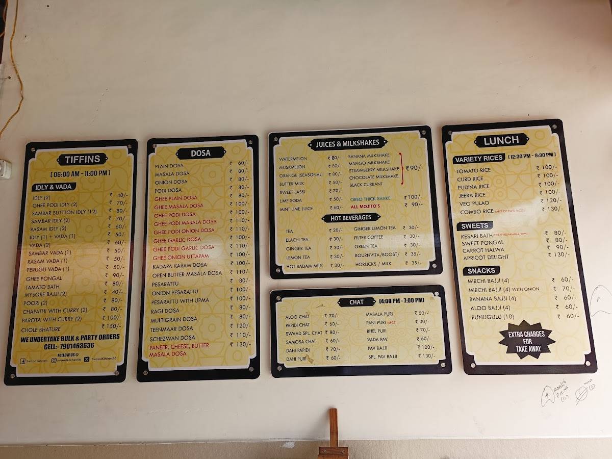 SWAAD KITCHEN menu