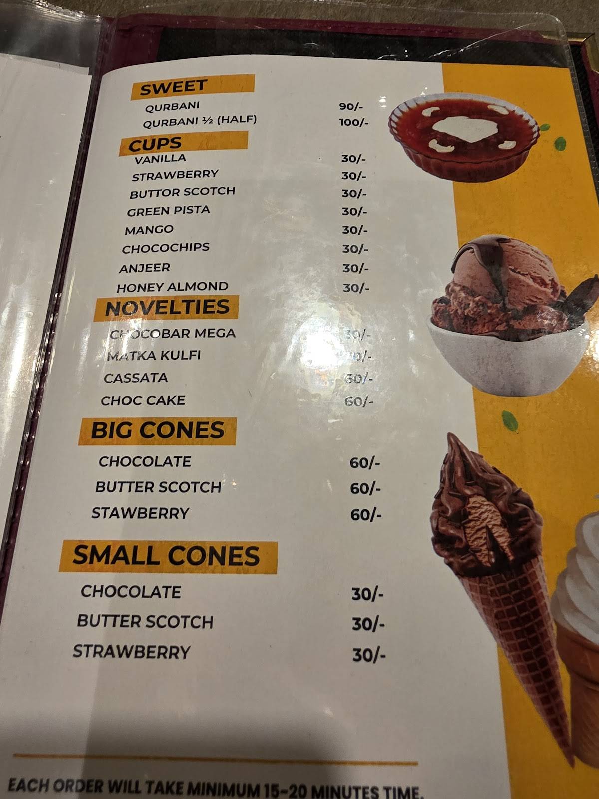 Three Cheers Restaurant menu