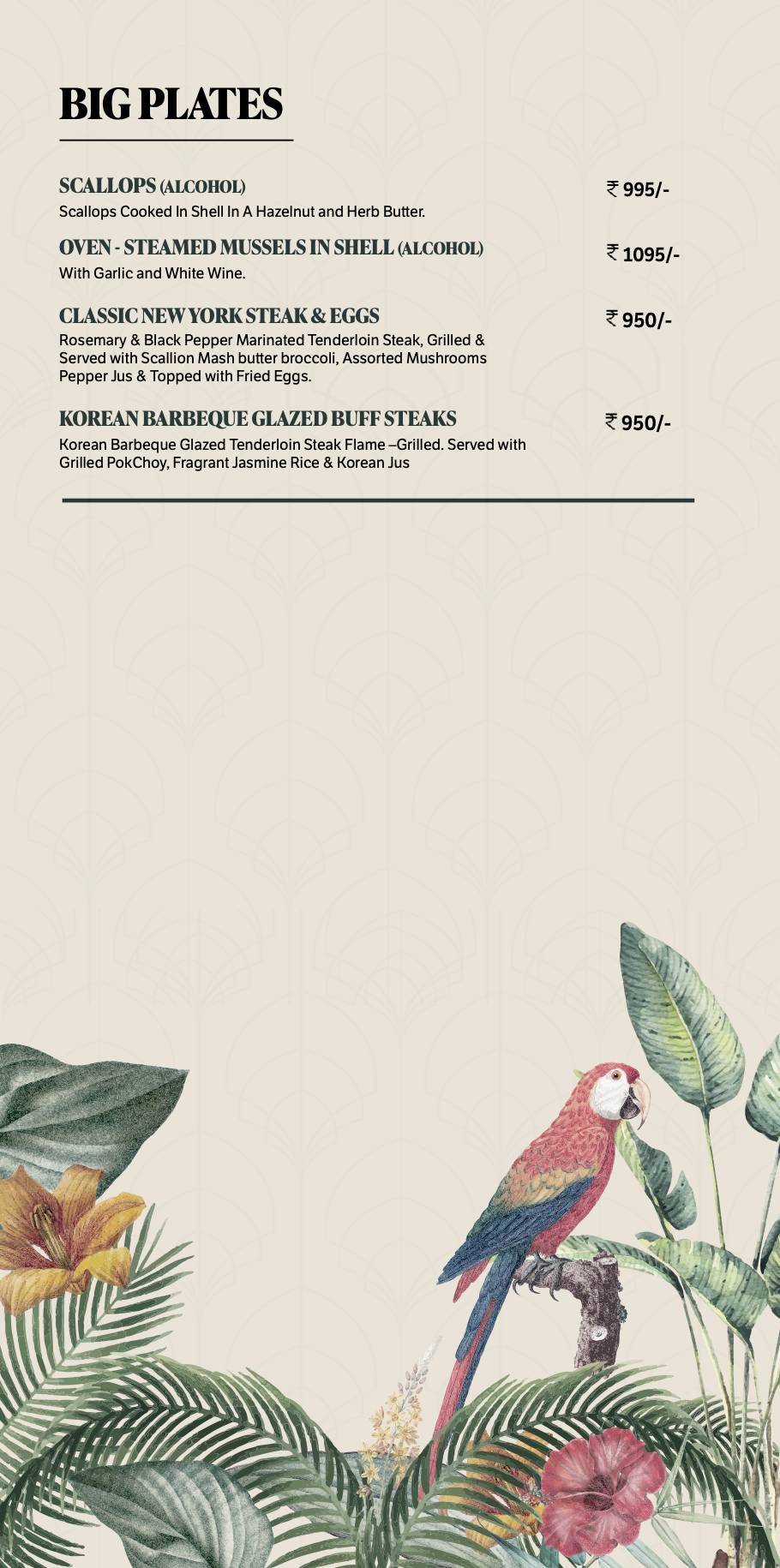 Vibeyard Bistro menu