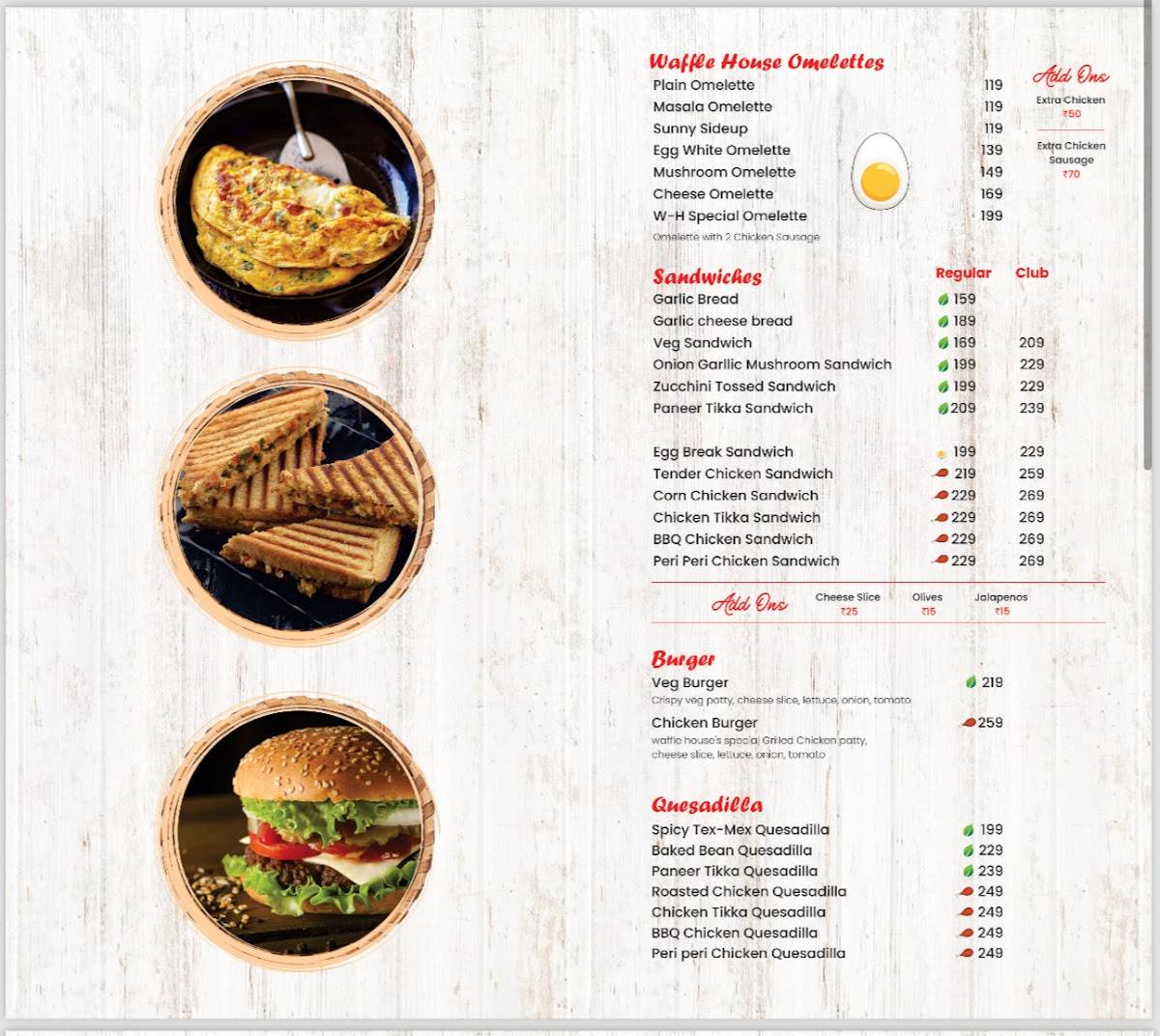 Waffle House menu