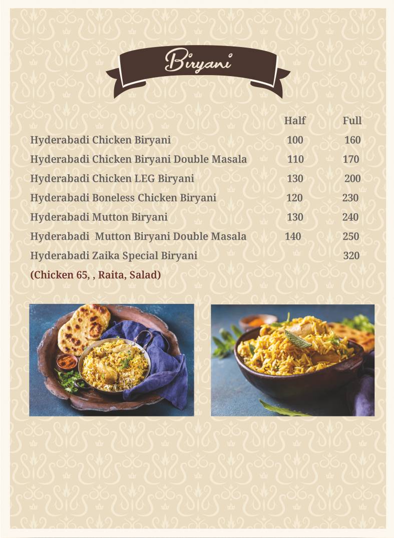 Hyderabadi Zaika nxt menu