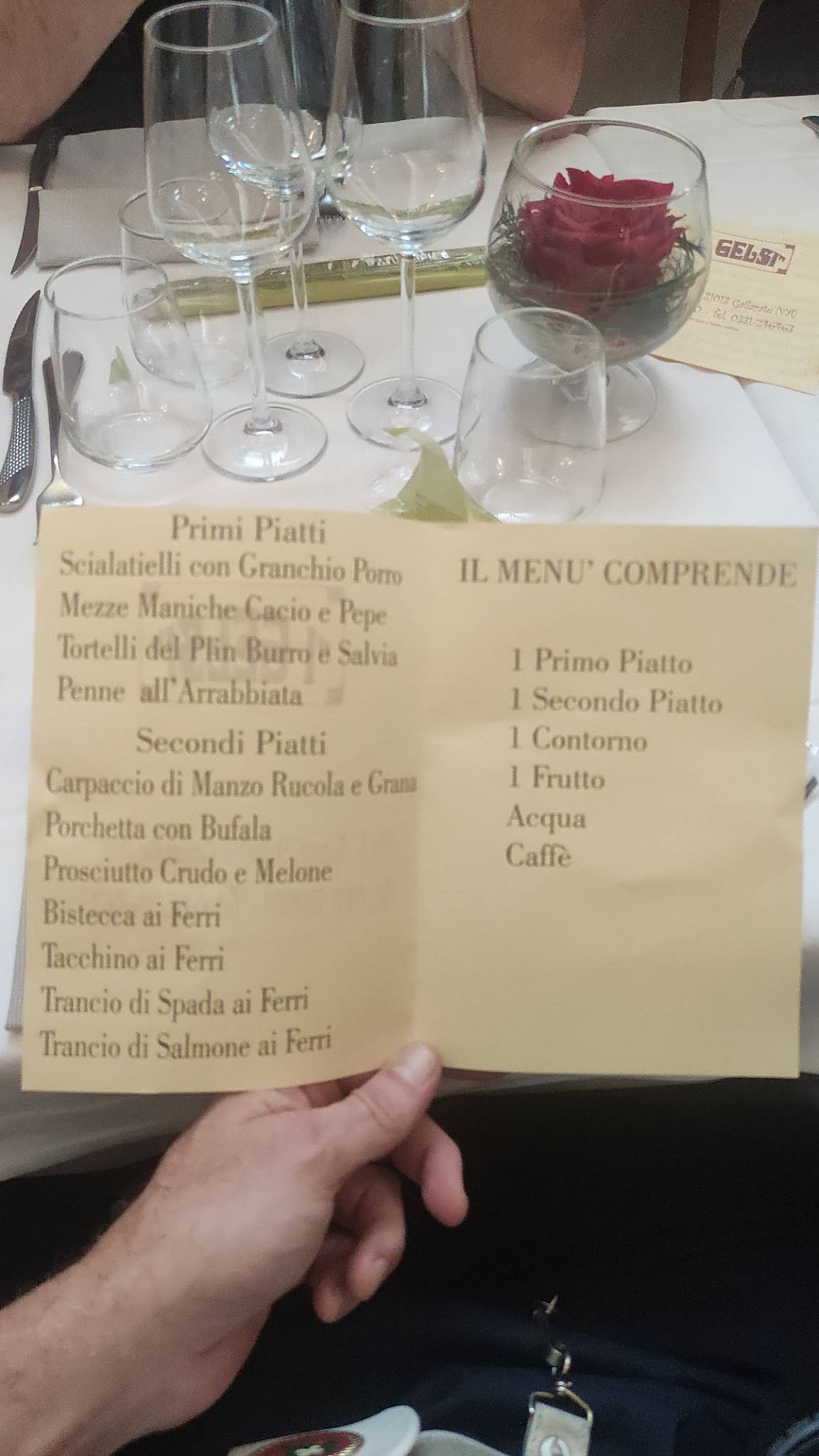 Menu di I Gelsi ristorante 
