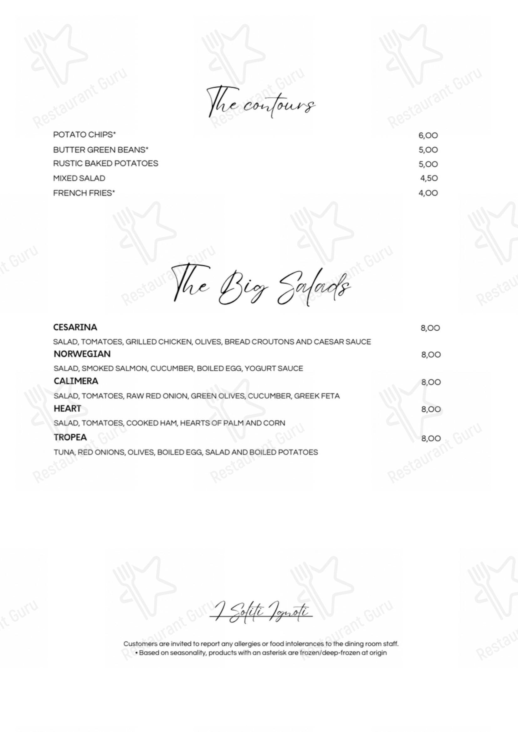 Menu bar per I Soliti Ignoti pizzeria