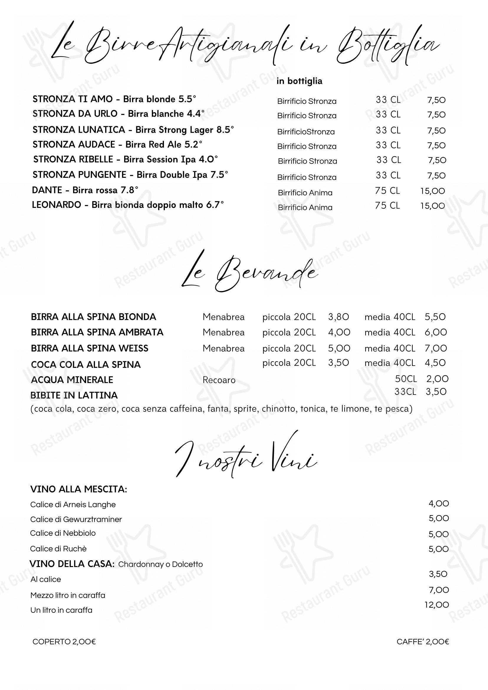 I Soliti Ignoti in Torino - Menu