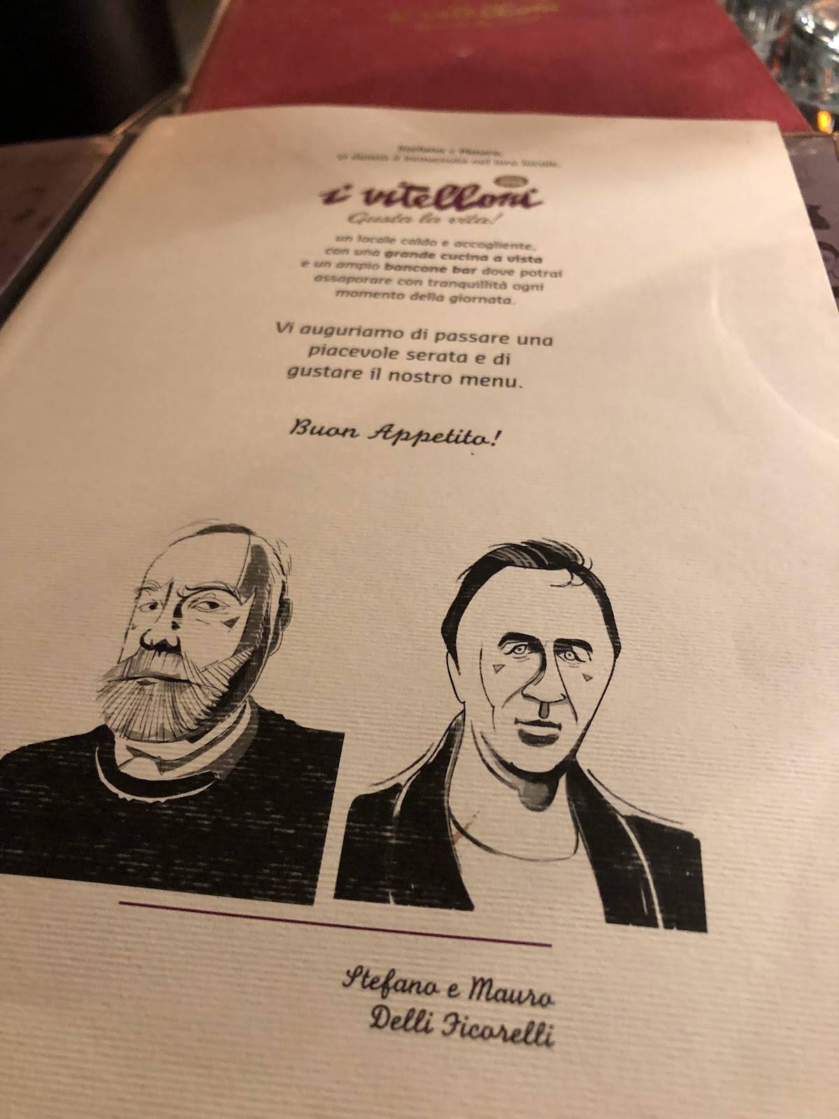 Menu di I Vitelloni 