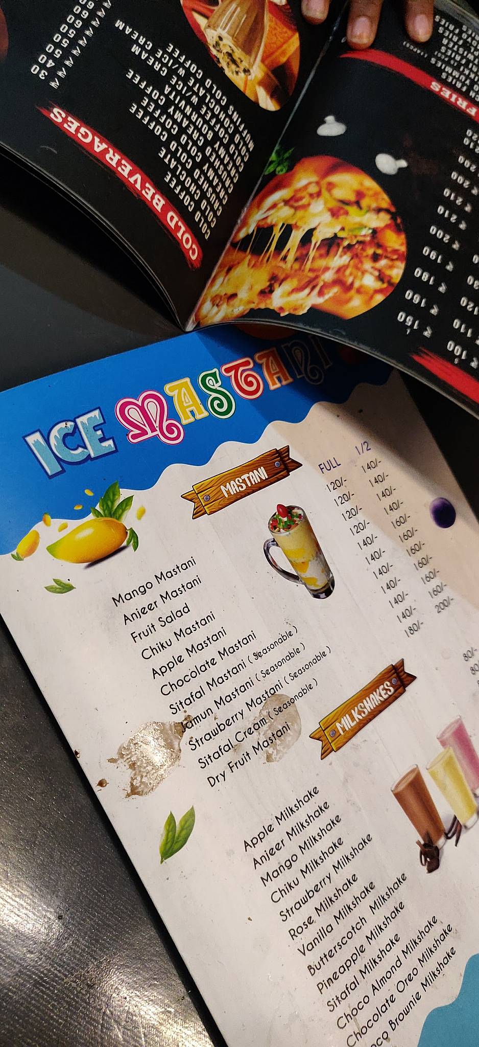 ICE MASTANI menu