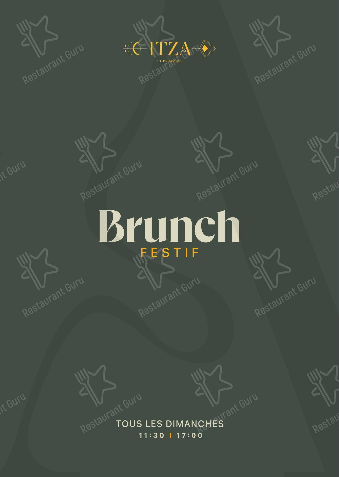 Menu pour ITZA LA PYRAMIDE restaurant