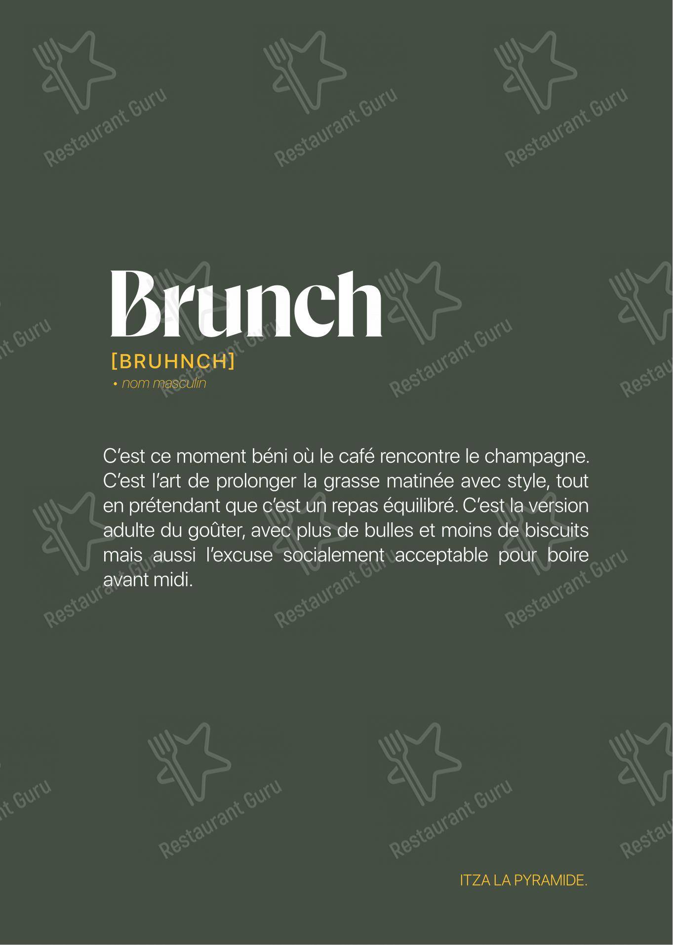 Menu pour ITZA LA PYRAMIDE - Menu