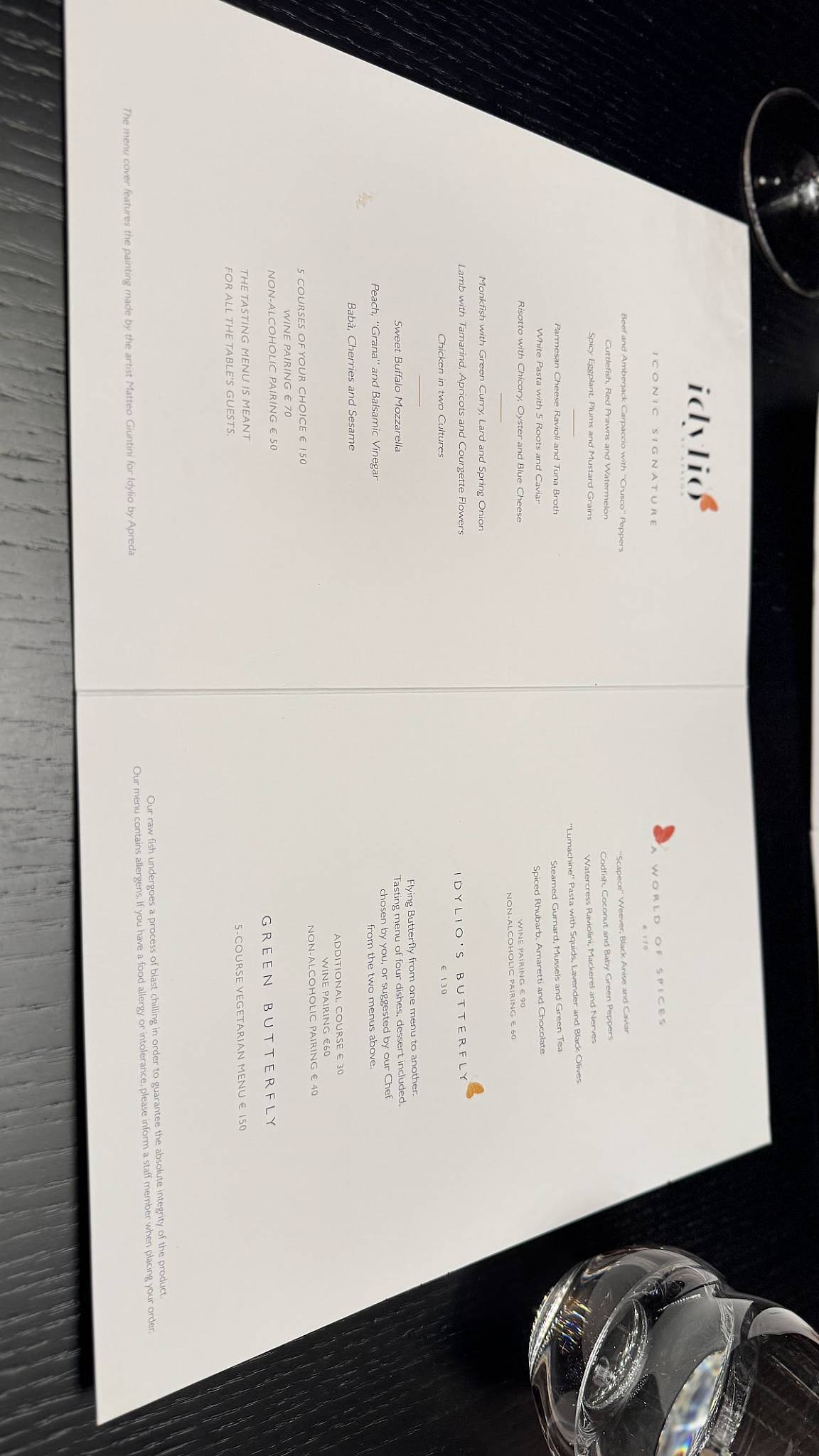 Menu de Idylio by Apreda