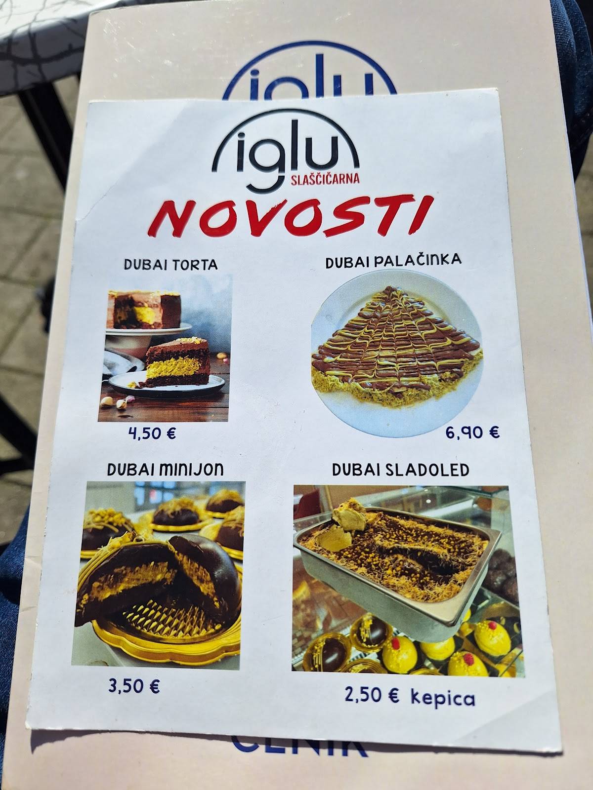 Menu di Iglu slaščičarna Iljas Demiri s.p. 