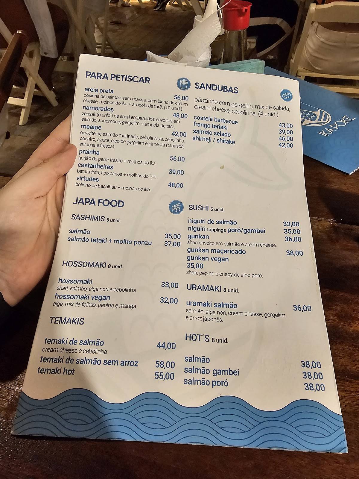 Ika Poke cardápio