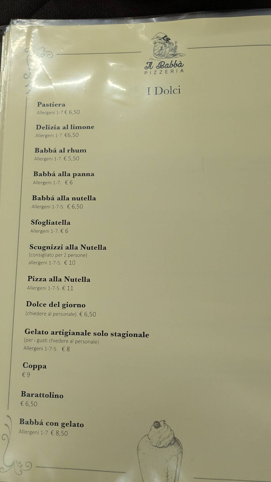 Menu di Il Babbà 