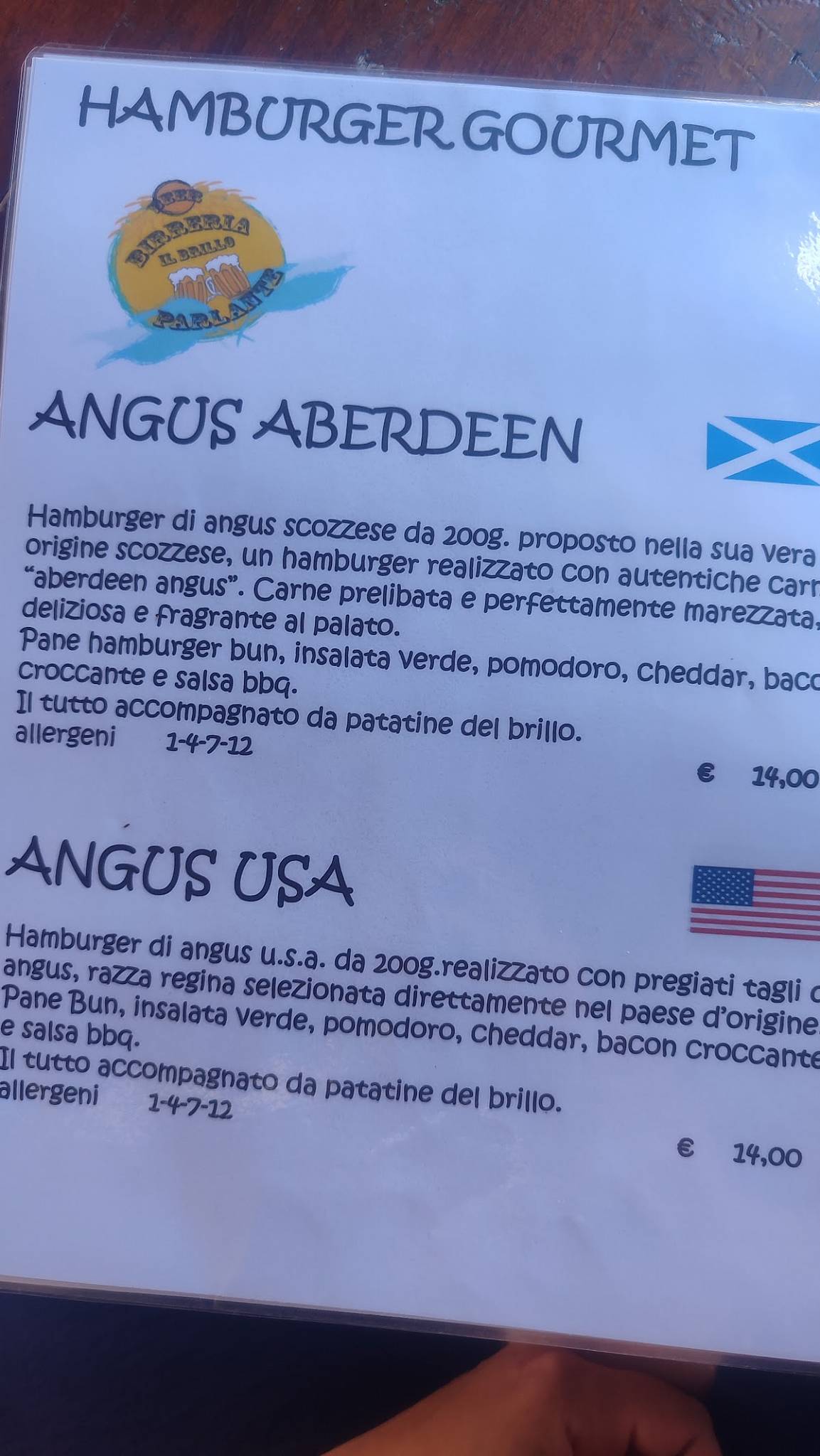 Menu di Il Brillo Parlante 