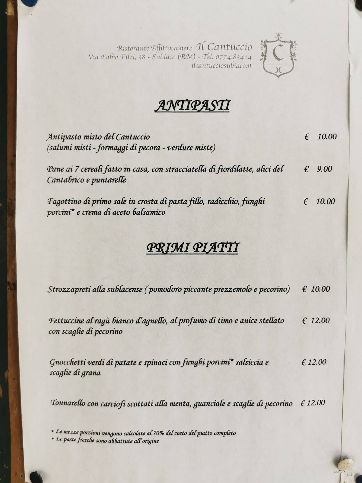 Menu di Il Cantuccio 