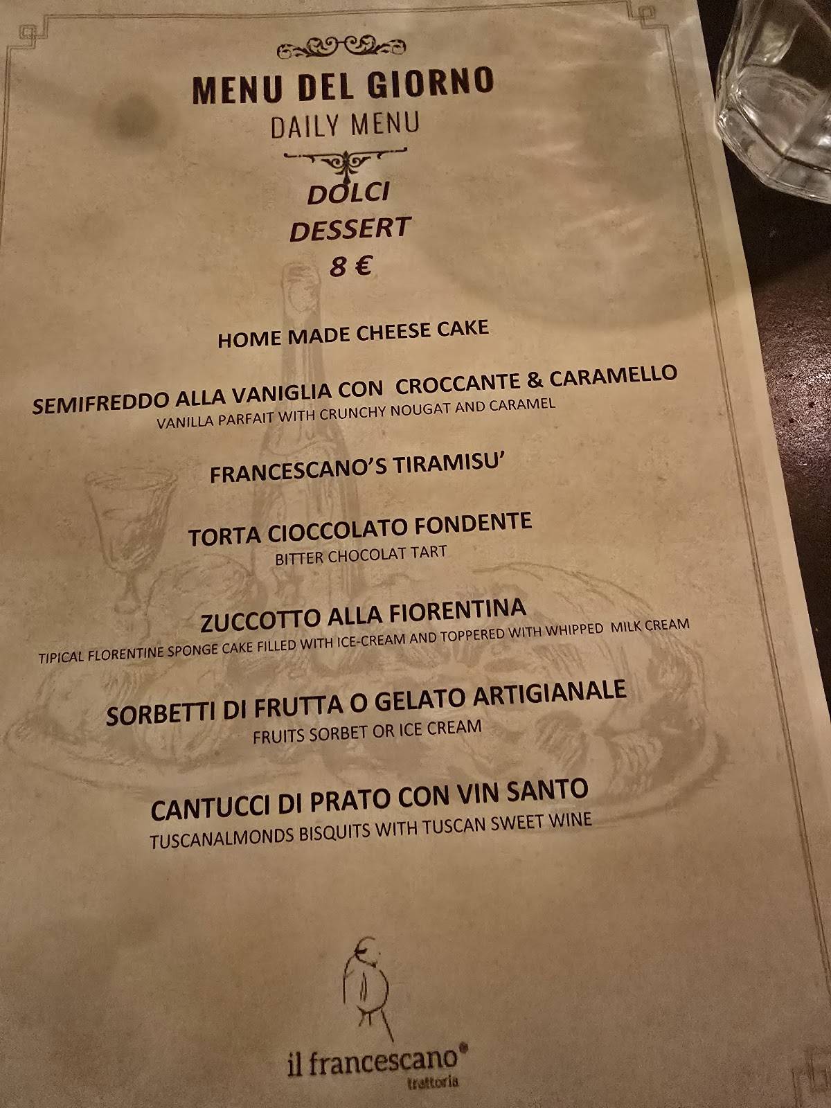 Menu di Il Francescano Trattoria 