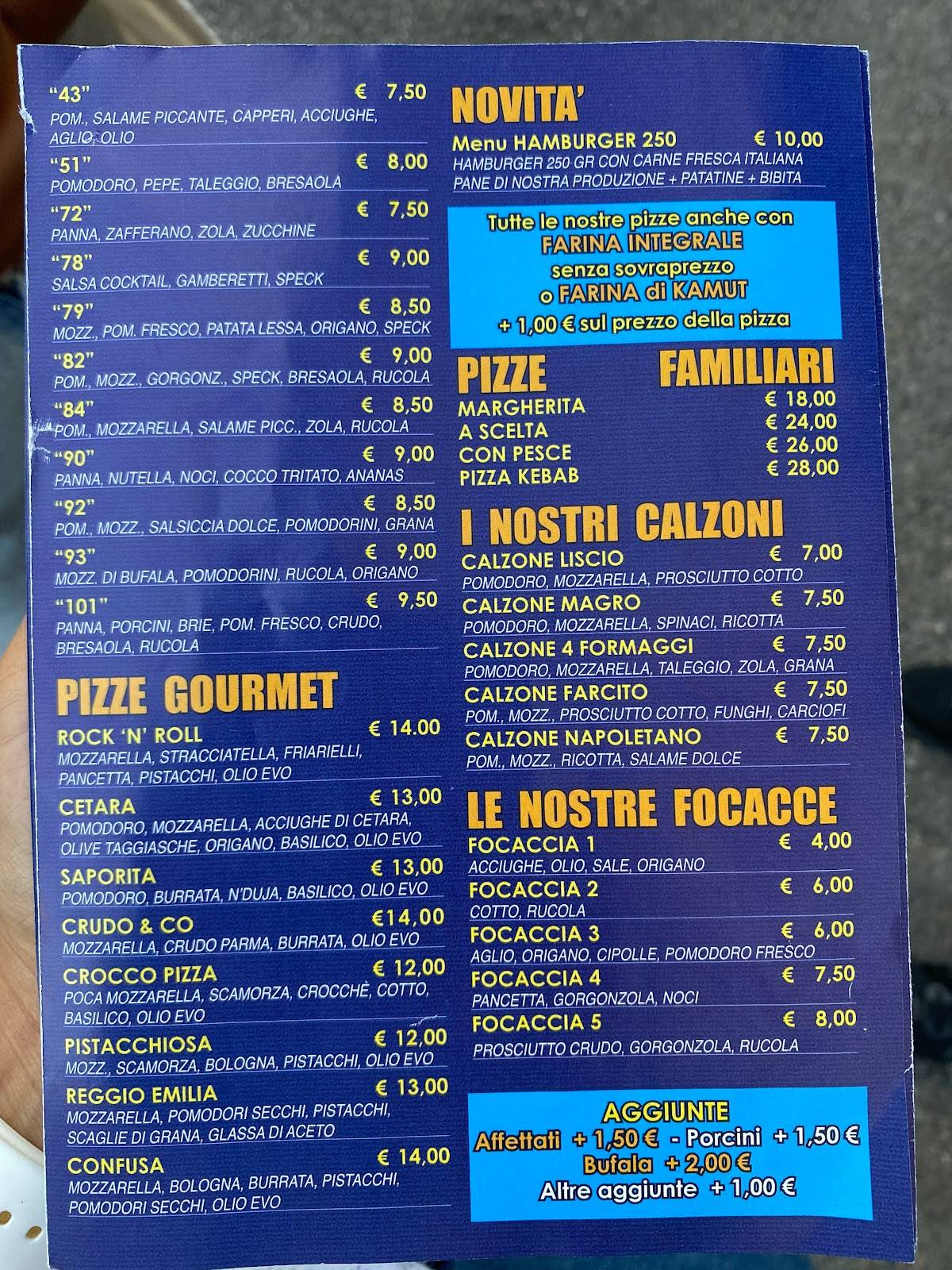 Menu di Pizzeria Il Granchio 