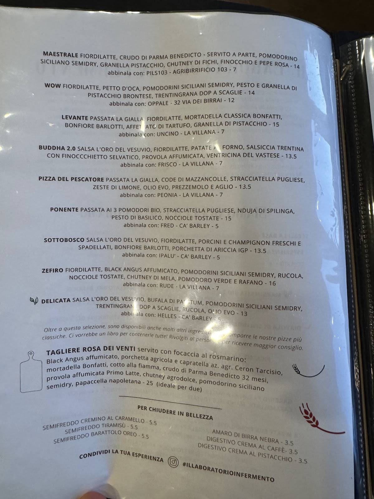 Menu di Il Laboratorio 