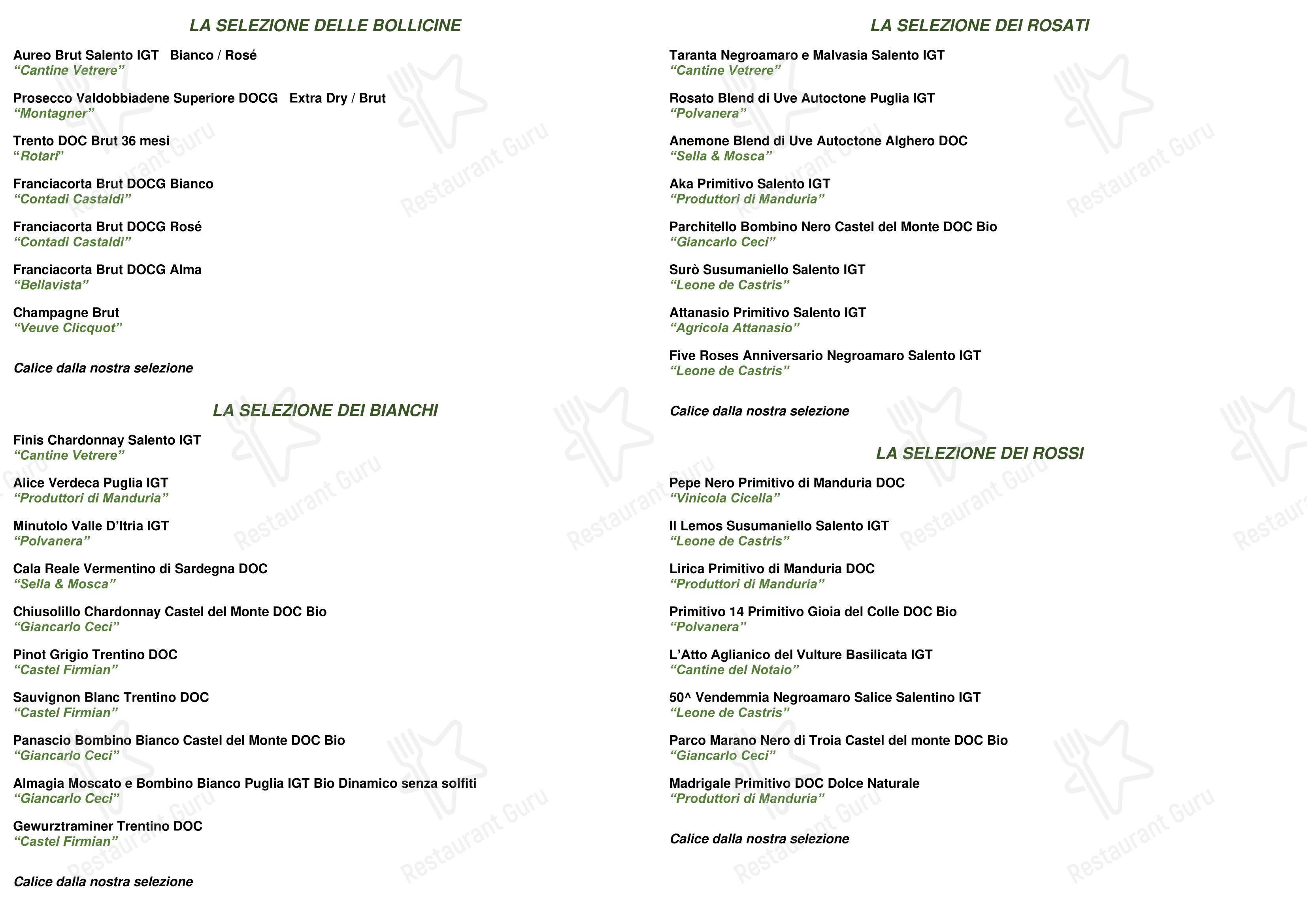 Il Pineta in Taranto - Menu bar
