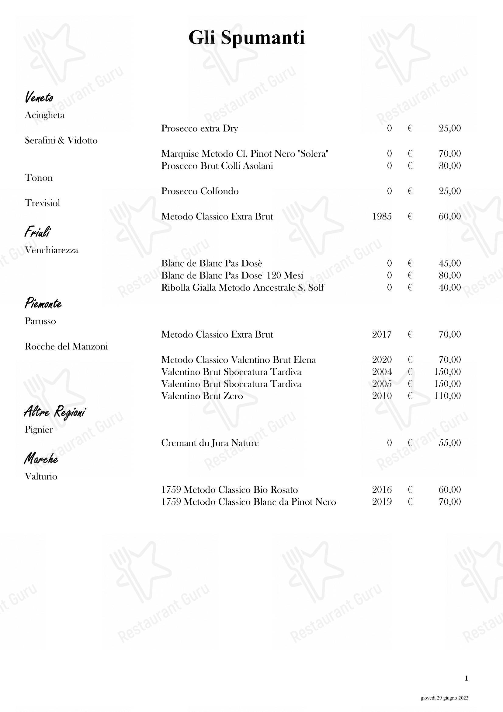 Il Ridotto Restaurant in Venezia - Menu bar