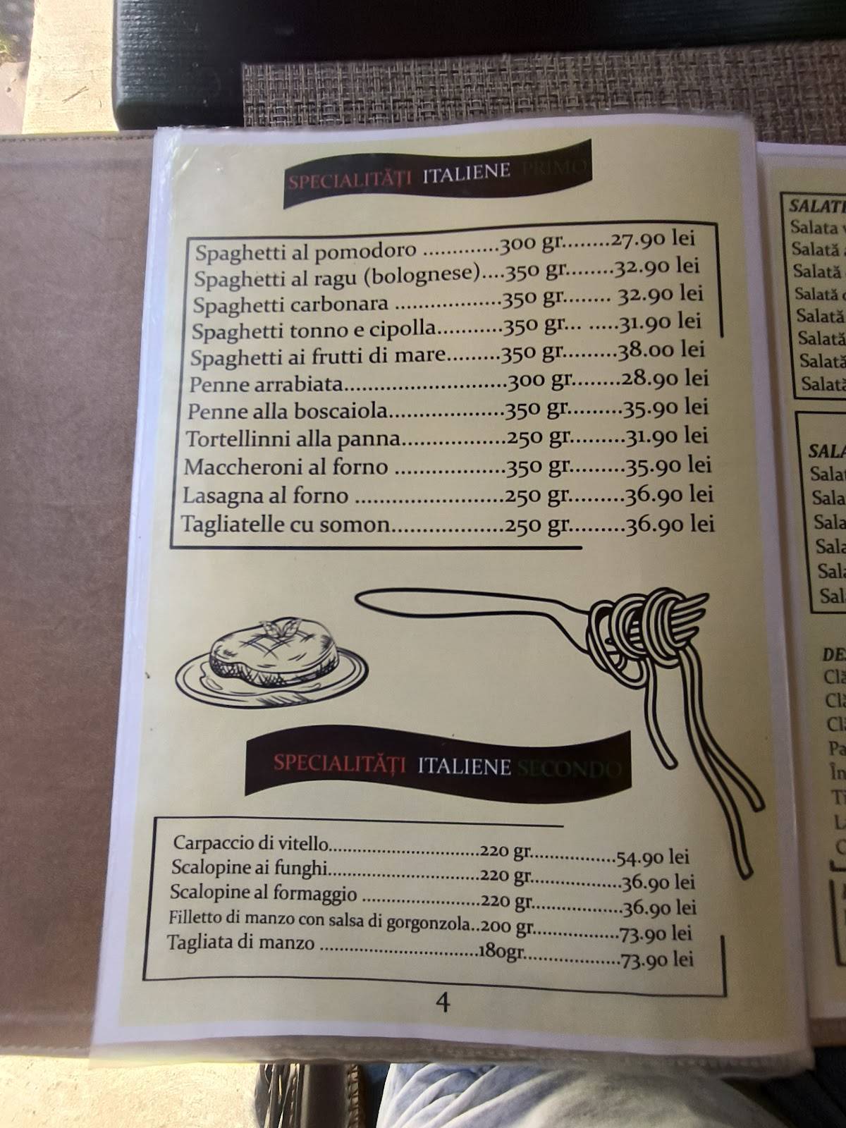 Menu de Il Rifugio