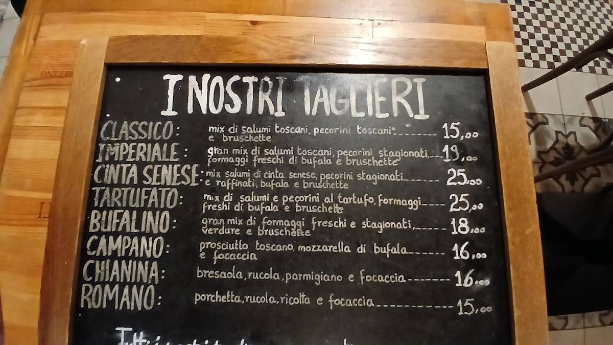 Menu di Il Tagliere Toscano Prati 
