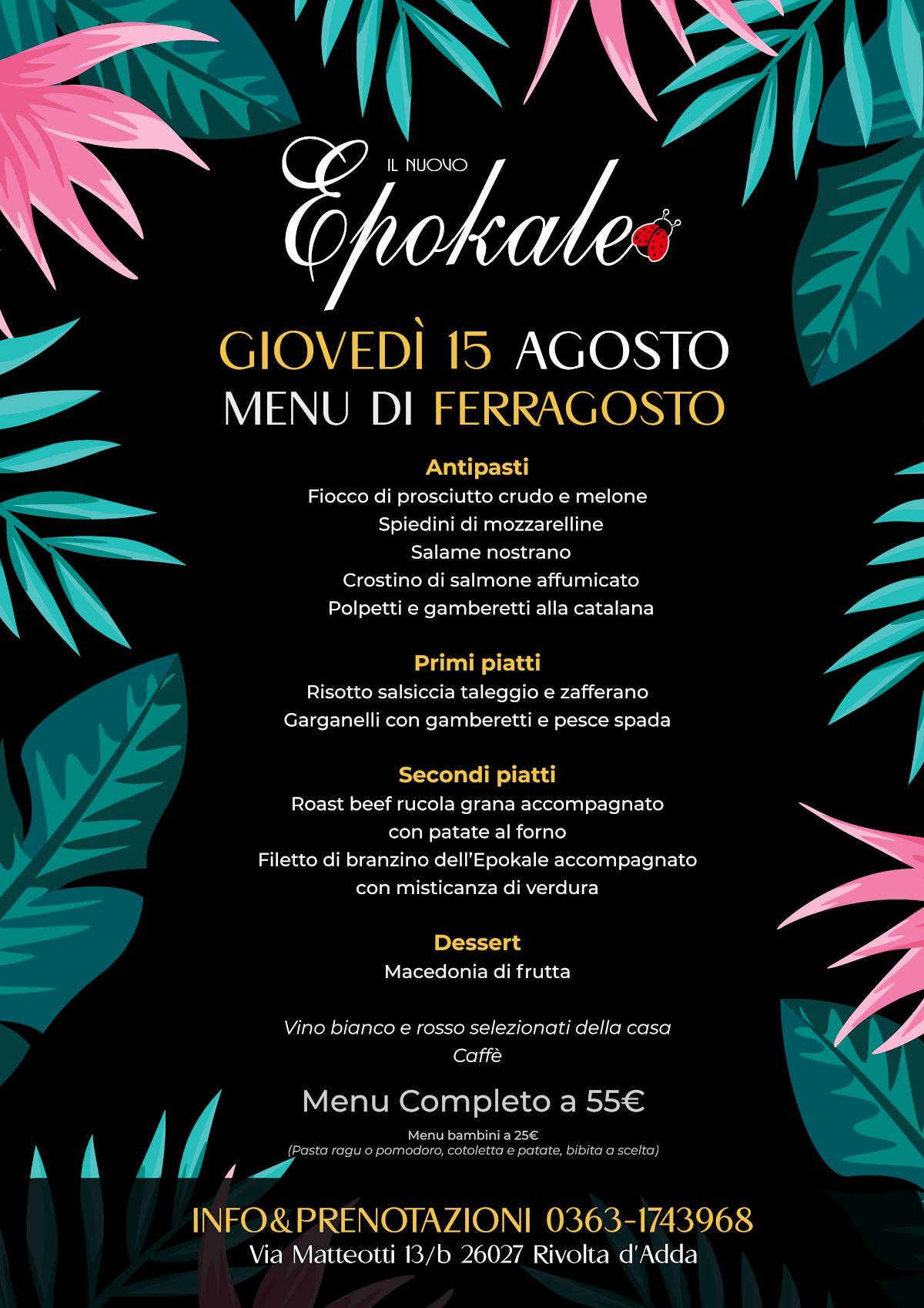 Menu di Il nuovo Epokale 