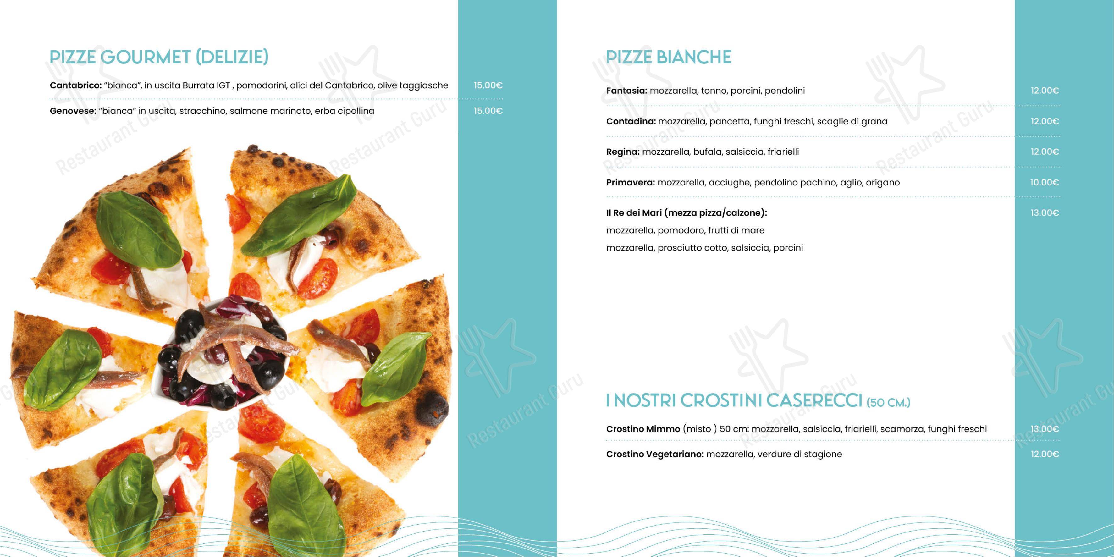 Menu bar per Il Re Dei Mari in Rimini