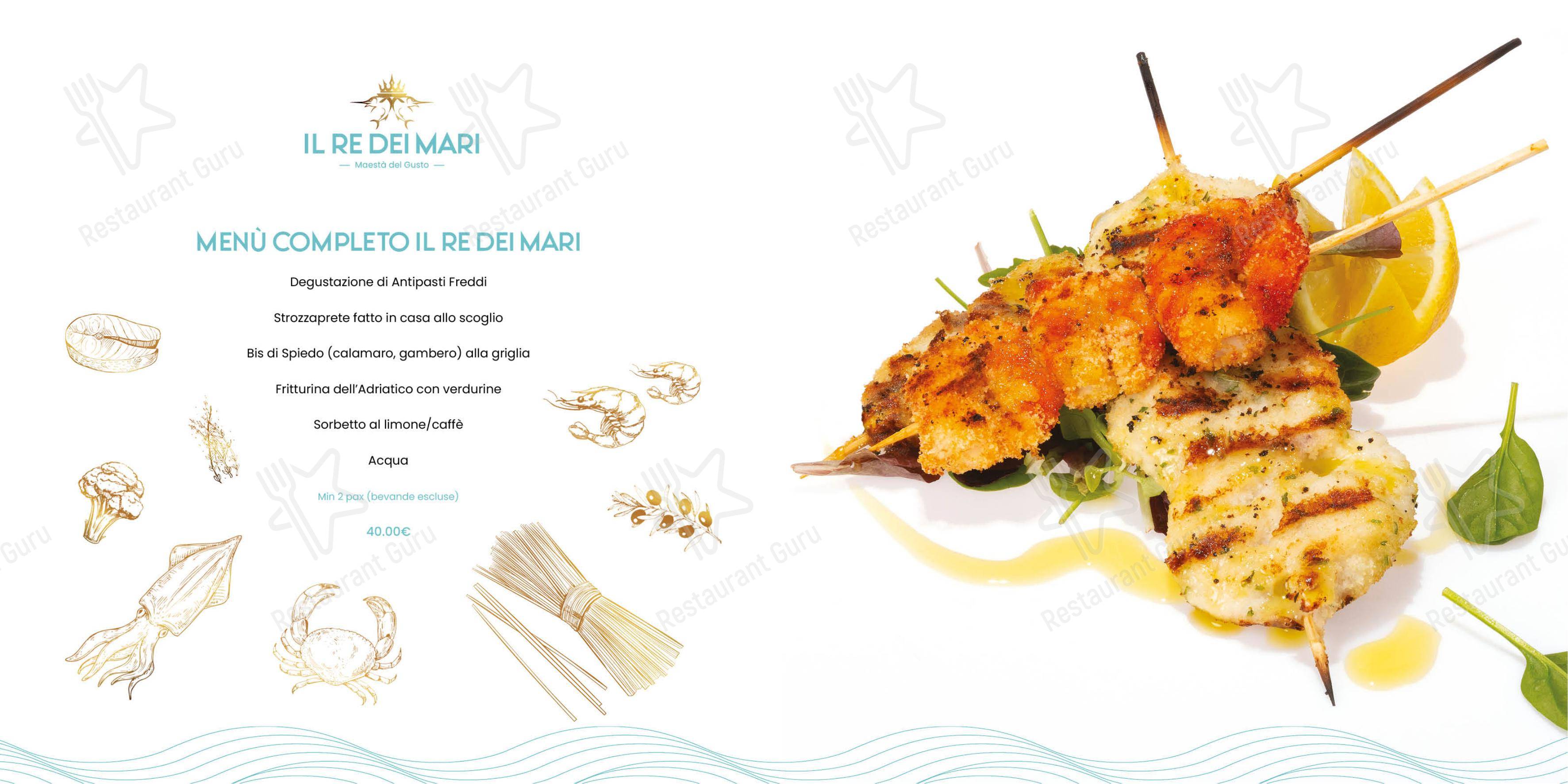 Menu bar per Il Re Dei Mari ristorante