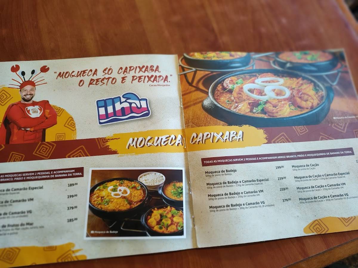 Ilha do Caranguejo cardápio