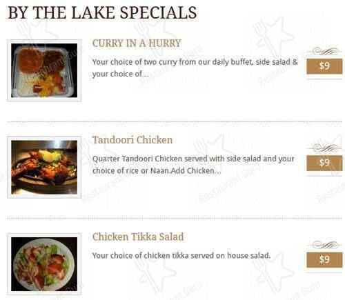 Menu de Indian Cuisine By The Lake