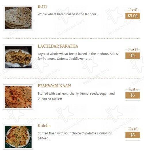 Menu de Indian Cuisine By The Lake